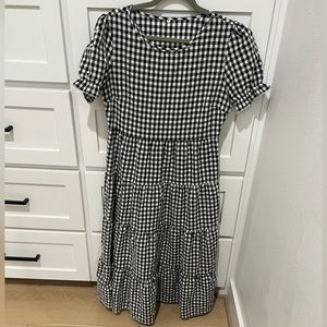 Black & White Gingham midi dress